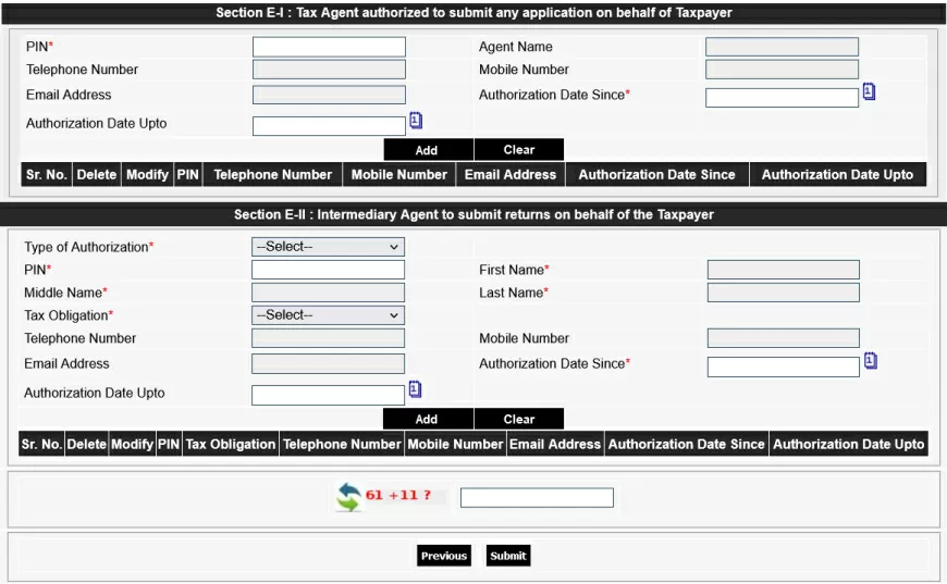 Tax Agent Information