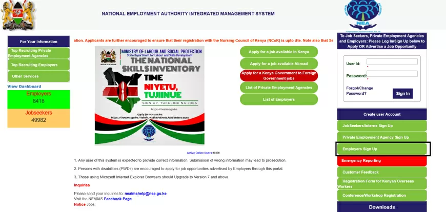 The National Employment Authority Integrated Management System (NEAIMS) Portal