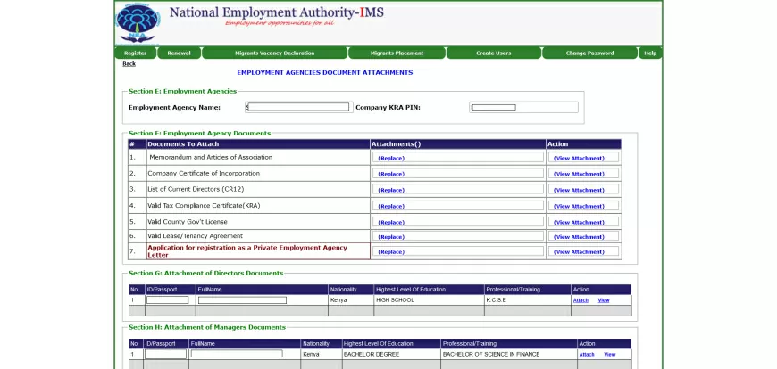 Choose the Employment Registration Type and Fill in the Director, Shareholder, and Manager Details.