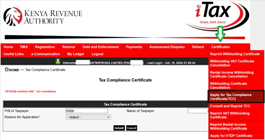 How to Obtain a Tax Compliance Certificate in Kenya