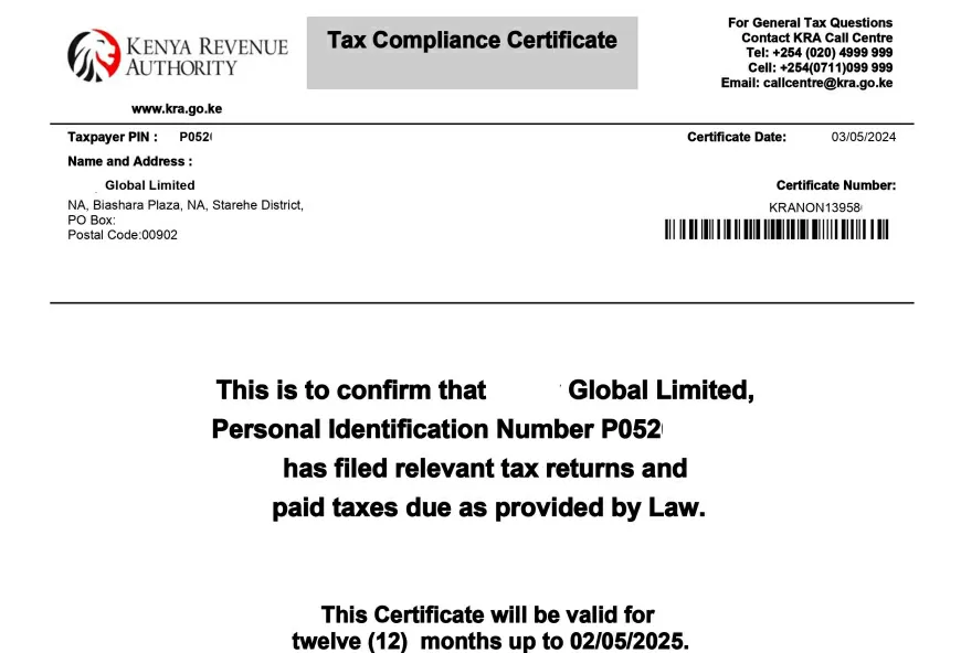 What is a Tax Compliance Certificate (TCC) in Kenya?